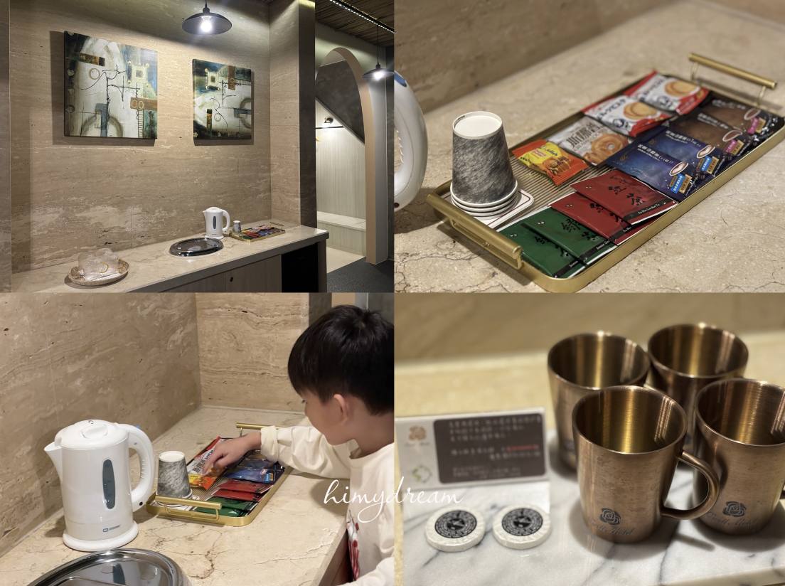 台南歐薇汽車旅館茶水區與備品